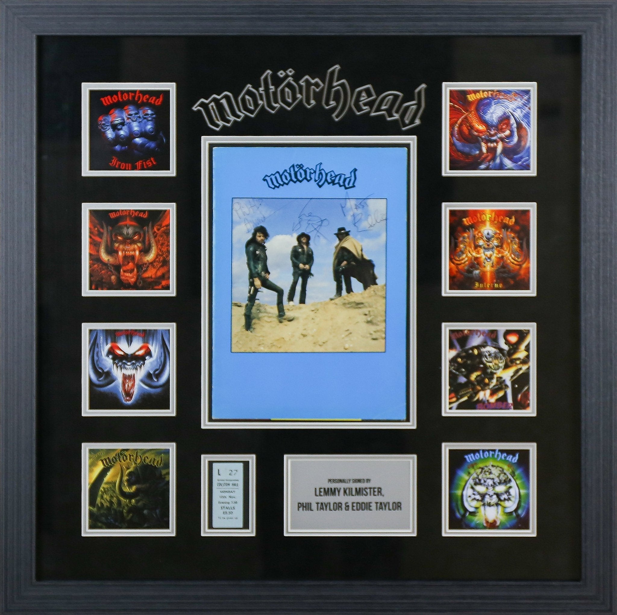 Triple Signed Motorhead Cover Framed Display - Memorabilia Framers Shop